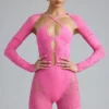 Combinaison-short à découpes et ornements Melody, rose bubble-gum Combinaison-short à découpes et ornements Melody, rose bubble-gum