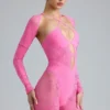 Combinaison-short à découpes et ornements Melody, rose bubble-gum Combinaison-short à découpes et ornements Melody, rose bubble-gum