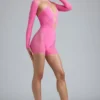 Combinaison-short à découpes et ornements Melody, rose bubble-gum Combinaison-short à découpes et ornements Melody, rose bubble-gum