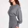 Combinaison-short à manches longues en maille fine Moya, couleur grise