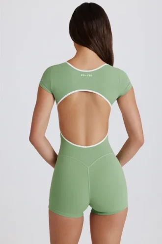 Combinaison Soft Active à dos nu, couleur verte