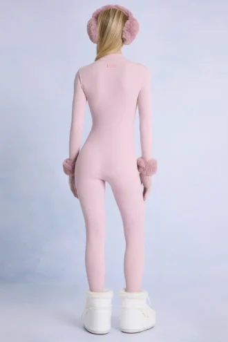 Combinaison thermique rose poudré