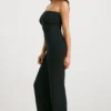 Combinaison évasée à bandeau en maille épaisse, couleur noire