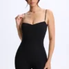 Combinaison Vera en modal à encolure en cœur et dos nu, couleur noir Combinaison Vera en modal à encolure en cœur et dos nu, couleur noir