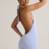 Combishort dos nu à côtes en modal Shelly, bleu clair Combishort dos nu à côtes en modal Shelly, bleu clair