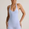 Combishort dos nu à côtes en modal Shelly, bleu clair Combishort dos nu à côtes en modal Shelly, bleu clair