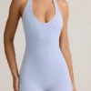 Combishort dos nu à côtes en modal Shelly, bleu clair Combishort dos nu à côtes en modal Shelly, bleu clair