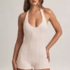 Combishort dos nu à côtes en modal Shelly, imprimé rayé Combishort dos nu à côtes en modal Shelly, imprimé rayé