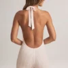 Combishort dos nu à côtes en modal Shelly, imprimé rayé Combishort dos nu à côtes en modal Shelly, imprimé rayé