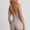Combishort Lalita à col licou et boutons, couleur écru