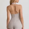 Combishort Lalita à col licou et boutons, couleur écru