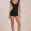 Combishort Nayara en modal, couleur noir Combishort Nayara en modal, couleur noir
