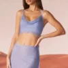 Corset à col bénitier orné Selena en bleu Corset à col bénitier orné Selena en bleu