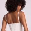 Corset court à armatures en vinyle Cassandra, blanc Corset court à armatures en vinyle Cassandra, blanc