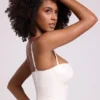 Corset court à armatures en vinyle Cassandra, blanc Corset court à armatures en vinyle Cassandra, blanc