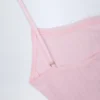 Crop top caraco froncé Livia en pointelle rose pâle Crop top caraco froncé Livia en pointelle rose pâle
