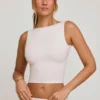 Crop top à col haut et dos nu Wren, blanc Crop top à col haut et dos nu Wren, blanc