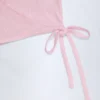 Crop top croisé Lou en pointelle rose pâle Crop top croisé Lou en pointelle rose pâle