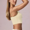 Crop top Magda à nœud, rayures jaune citron Crop top Magda à nœud, rayures jaune citron