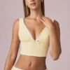 Crop top Magda à nœud, rayures jaune citron Crop top Magda à nœud, rayures jaune citron