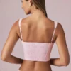 Crop top Magda à nœud, rayures mauve pâle Crop top Magda à nœud, rayures mauve pâle