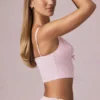 Crop top Magda à nœud, rayures mauve pâle Crop top Magda à nœud, rayures mauve pâle