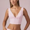 Crop top Magda à nœud, rayures mauve pâle Crop top Magda à nœud, rayures mauve pâle