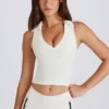 Crop top polo Soft Active en ivoire Crop top polo Soft Active en ivoire