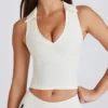 Crop top polo Soft Active en ivoire Crop top polo Soft Active en ivoire