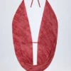 Crop top rouge à col bénitier et dos nu Fayola Crop top rouge à col bénitier et dos nu Fayola