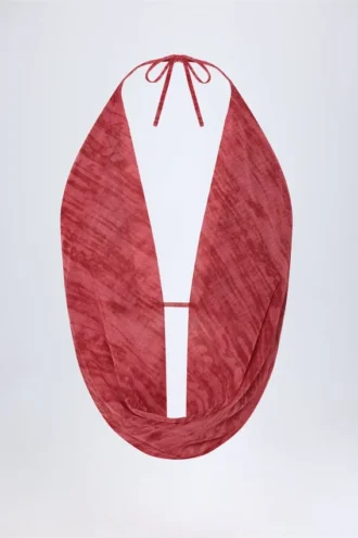 Crop top rouge à col bénitier et dos nu Fayola