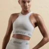 Crop top sans coutures à dos nageur, couleur argent Crop top sans coutures à dos nageur, couleur argent