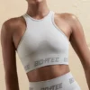 Crop top sans coutures à dos nageur, couleur argent Crop top sans coutures à dos nageur, couleur argent