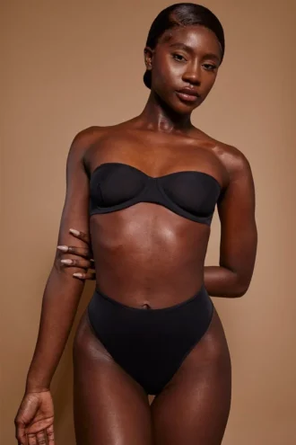 Culotte taille haute en maille douce Intimates, couleur noire