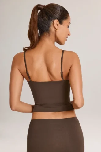 Débardeur Ailany à encolure dégagée en modal, couleur chocolat