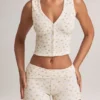 Shorts taille mi-haute à revers Nina en modal à imprimé floral Shorts taille mi-haute à revers Nina en modal à imprimé floral