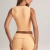 Débardeur à boutons en modal côtelé Lene, couleur pêche Débardeur à boutons en modal côtelé Lene, couleur pêche