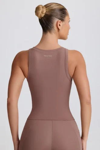 Débardeur à col en V Soft Active en moka
