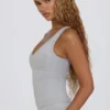 Débardeur à col en V Soft Active, gris chiné Débardeur à col en V Soft Active, gris chiné
