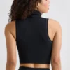 Débardeur à col roulé Soft Active en noir Débardeur à col roulé Soft Active en noir