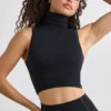 Débardeur à col roulé Soft Active en noir Débardeur à col roulé Soft Active en noir