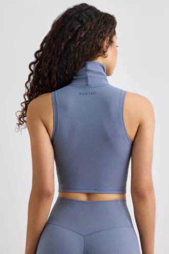 Débardeur à col roulé Soft Active, gris ardoise