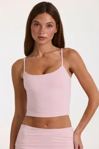 Débardeur court en modal couleur Blush