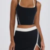 Débardeur court superposé Soft Active en noir Débardeur court superposé Soft Active en noir
