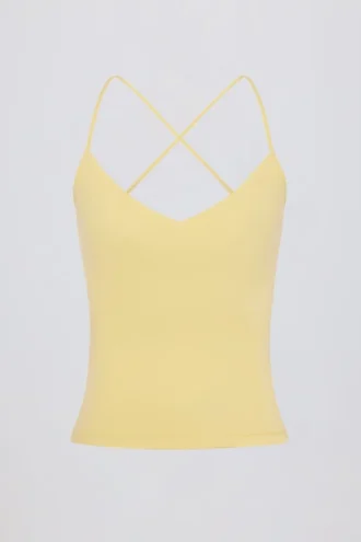 Débardeur à dos croisé, couleur citron