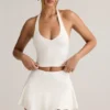 Débardeur à dos nu en modal Kori, blanc Débardeur à dos nu en modal Kori, blanc