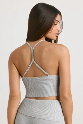 Débardeur en maille épaisse, gris chiné