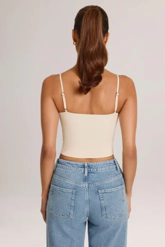 Débardeur à encolure dégagée Ailany en modal, couleur ivoire