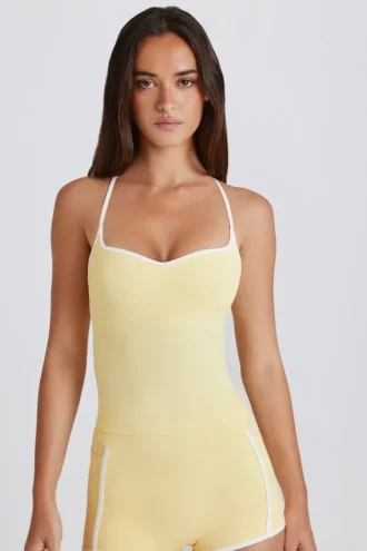 Débardeur Soft Active à dos croisé, couleur Lemon