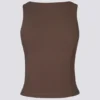 Débardeur Soft Active à encolure bateau et dos nu, couleur Cacao